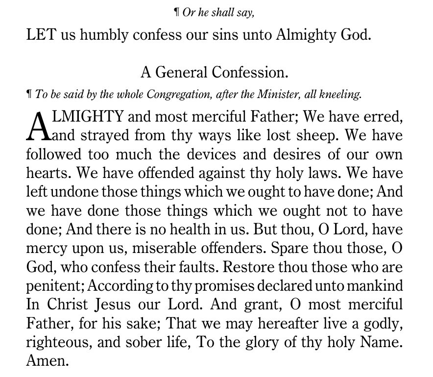 BCP1928 MP Confession