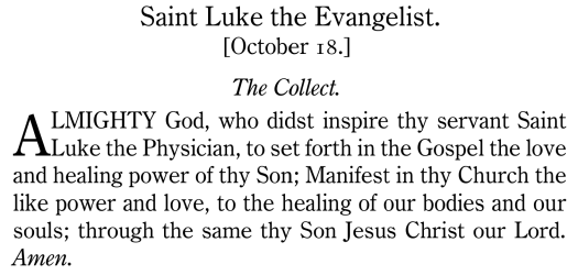 Divine Healing and the Collect for St.&nbsp;Luke