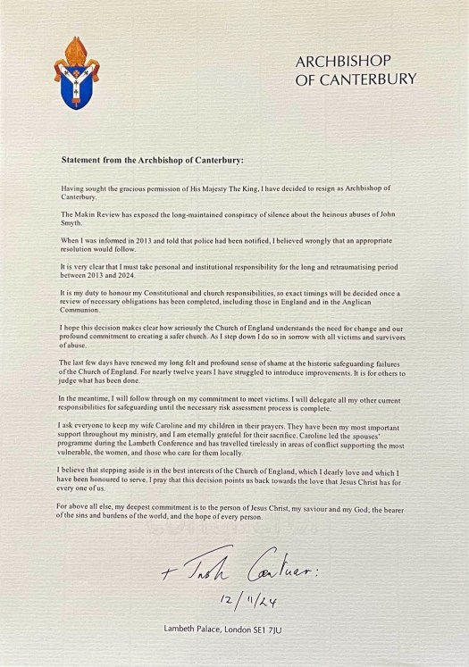 Justin Welby Throws the Towel&nbsp;In